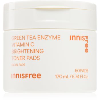 innisfree Green Tea Vitamin C Brightening Toner Pads dischete de tonifiere pentru luminozitate si hidratare - imagine 2